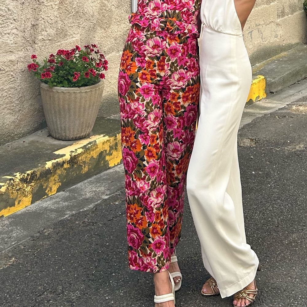 Floral Pink Sézane Pant- perfect for weddings